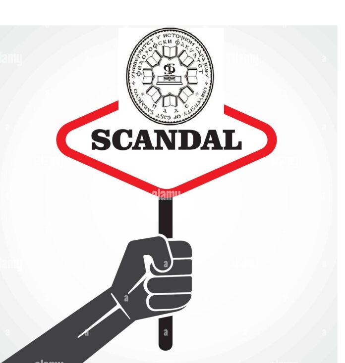 skandal-plakat-halten-in-der-hand-lager-vektor-gj6wge